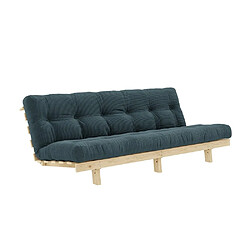 Inside 75 Banquette convertible futon LEAN pin coloris bleu pâle couchage 130*190 cm. 