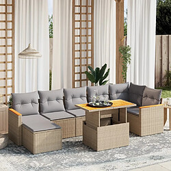 vidaXL Salon de jardin avec coussins 8 pcs beige résine tressée 