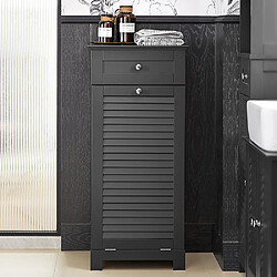 SoBuy BZR73-DG Meuble Bas de Salle de Bain Corbeille à Linge Armoire Toilette Meuble de Rangement avec 1 Tiroir et 1 Panier à Linge 