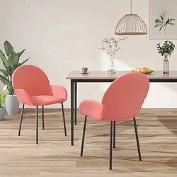 vidaXL Chaises à manger lot de 2 Rose Velours 