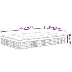 vidaXL Matelas à ressorts ensachés moyen plus 100x200 cm pas cher