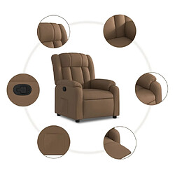 Maison Chic Fauteuil Relax pour salon, Fauteuil inclinable Marron Tissu -GKD16519 pas cher