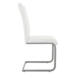 Avis ML-Design Lot de 4 chaises pied luge blanc en simili cantilever à dossier haut pour salon