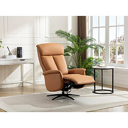 Vente-Unique Fauteuil relax électrique en simili camel TUOPI