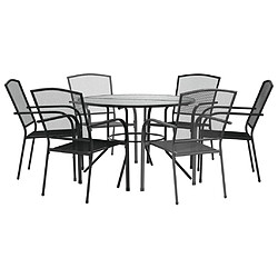 vidaXL Ensemble de chaises de jardin empilables 7 pcs anthracite