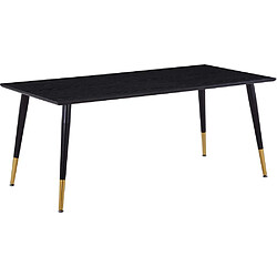 Venture Home Table de repas en MDF et acier Dipp 180 x 90 cm noir et cuivre.