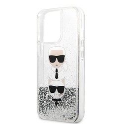 Acheter Karl Lagerfeld KLHCP13SKICGLS Coque de protection pour iPhone 13 Mini 5,4' Motif Karl&Choupette Head Argenté