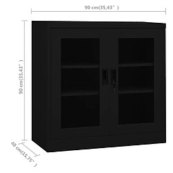 vidaXL Armoire de bureau Noir 90x40x90 cm Acier pas cher