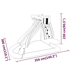 Happy Hop Toboggan à eau gonflable avec piscine 356x300x230 cm PVC pas cher