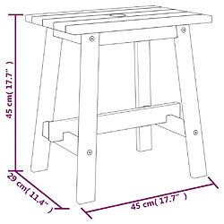 vidaXL Tabouret 45x29x45 cm Rectangulaire Bois d'acacia solide pas cher