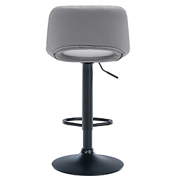 Avis Decoshop26 Tabourets de bar chaises haute x2 avec repose-pieds en PVC gris piètement métallique noir 10_0004065