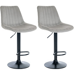 Non Lot de 2 tabourets de bar Toni velours noir