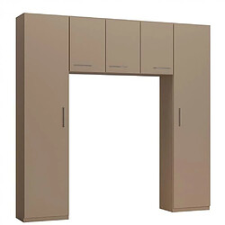 Inside 75 Ensemble de rangement pont 3 portes taupe mat largeur 230 cm