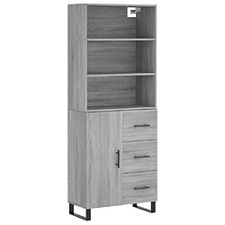 Maison Chic Buffet,Meuble de Rangement,commode pour salon,Cuisine Sonoma gris 69,5x34x180 cm Bois d'ingénierie -MN88253