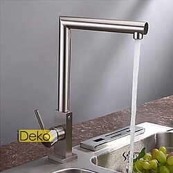 iDeko® Robinet Mitigeur d’évier cuisine Centerset Style Contemporain brossé Robinet de cuisine fini laiton 