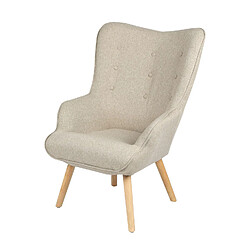 Toilinux Fauteuil Noor avec pieds en bois - Beige