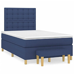 Maison Chic Lit adulte- Lit + matelas,Sommier à lattes de lit avec matelas bleu 120x190 cm tissu -GKD28585