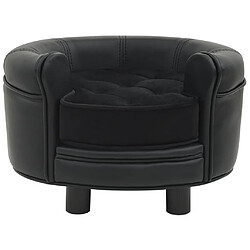 Maison Chic Niche Canapé,Lit pour chien | Panier couchage pour chien Noir 48x48x32 cm Peluche et similicuir -GKD92507