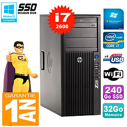 PC HP WorkStation Z210 Tour Core i7-2600 RAM 32Go SSD 240Go Graveur DVD Wifi W7 - Occasion