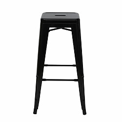 Mendler 4x tabouret de bar HWC-A73, chaise de comptoir, métal, empilable, design industriel ~ noir