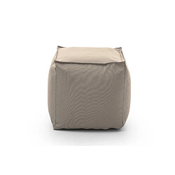 Autrement Talamo Italia Pouf Perla, 100% Made in Italy, Pouf carré en tissu doux, 45x45h45 cm, Couleur Beige