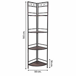 Étagère d'Angle Alexandra House Living Noir Doré Métal Bois MDF 36 x 165 x 50 cm pas cher