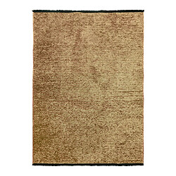 Thedecofactory MILANO - Tapis tissé plat coton noir et reflet lumière beige 240x340