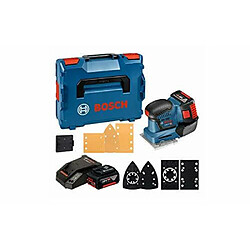 Bosch Ponceuse Vibrante Sans Fil GSS 18V-10 (18V, 2 batteries 5,0 Ah, Largeur du plateau de ponçage : 113 mm, L-BOXX) 