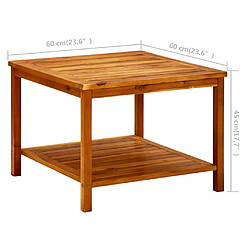 vidaXL Table basse 60x60x45 cm Bois d'acacia solide pas cher