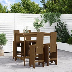 Maison Chic Table de bar et chaises d'extérieur 5 pcs,Ensemble de bar de jardin pour relax marron miel bois de pin massif -GKD190635