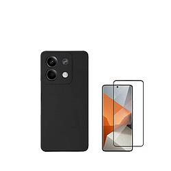 Kit de film en verre trempé de la couverture de 5D + couvercle de silicone liquide Phonecare pour Xiaomi Redmi Note 13 Pro - le noir 