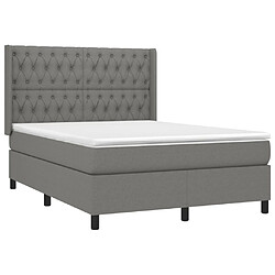 Acheter Sommier à lattes et matelas LED,Cadre à lattes de lit pour Adulte Gris foncé 140x190 cm Tissu -MN92234