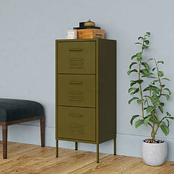 vidaXL Armoire de rangement Vert olive 42,5x35x101,5 cm Acier