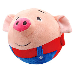 Boule de cochon de saut éducatif Bande dessinée Électrique Boule Jouets Parler Chanter Saut En Peluche Cochon Bébé Musique Jouet Rebondir Balle Doux En Peluche Jouet pour 3-8 Ans Enfants Rouge