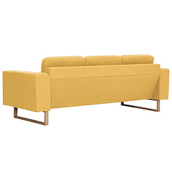 Maison Chic Canapé à 3 places,Canapé droit,Sofa de Salon,Banquette Tissu Jaune -GKD572872 pas cher