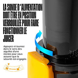 Extracteur de jus Ventray Essential Ginnie, petit extracteur de jus compact à pression à froid, extracteur de jus à mastication lente avec faible vitesse de 60 tr/min, jaune soleil