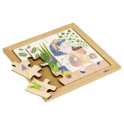 Educo Puzzle en Bois - Mon sac à provisions - Plantes intérieures - jeu Montessori 