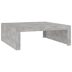 vidaXL Table basse gris béton 100x100x35 cm bois d'ingénierie