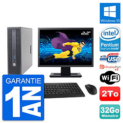 PC HP 600 G2 SFF Ecran 22" Intel G4400 RAM 32Go Disque Dur 2To Windows 10 Wifi · Occasion 