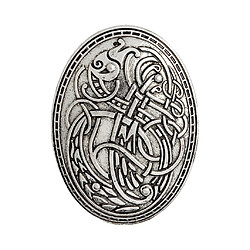 Symbole de bouclier Viking nordique médiéval broche chandail ovale châle broche or