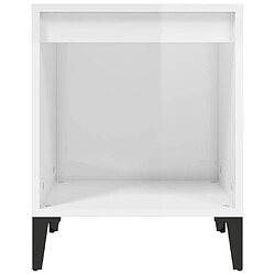 Maison Chic Table de chevet,Table de nuit,Table d'appoint pour salon Blanc brillant 40x35x50 cm -MN66969 pas cher