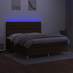 Avis vidaXL Sommier à lattes de lit matelas et LED Marron foncé 180x200 cm