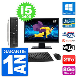 PC HP 8300 SFF Ecran 22" Intel i5-2400 RAM 8Go Disque Dur 2To Windows 10 Wifi · Occasion 