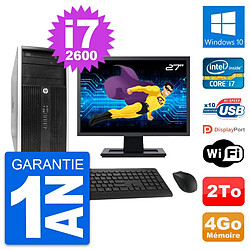 PC Tour HP Pro 6300 CMT Ecran 27" i7-2600 RAM 4Go Disque Dur 2To Windows 10 Wifi · Occasion 