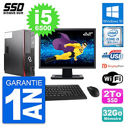 PC Fujitsu D556 DT Ecran 22" Intel Core i5-6500 RAM 32Go SSD 2To Windows 10 Wifi · Occasion 