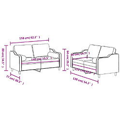 vidaXL Ensemble de canapés 2 pcs avec coussins crème tissu pas cher