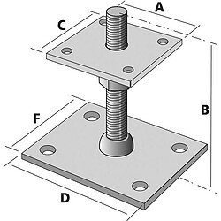 Simpson Strong-Tie Pied de poteau réglable SIMPSON - 40 à 100mm - PB40605 