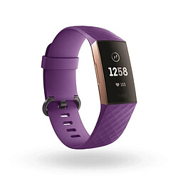 Shot Bracelet Silicone pour FITBIT Charge 3 Taille L 105-133mm Grand Poignet Sport (VIOLET) 