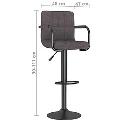 vidaXL Tabouret de bar Taupe Tissu pas cher