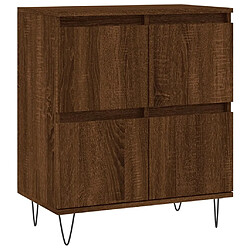 Maison Chic Ensemble de 2 Buffets,commode,console pour rangement chêne marron bois d'ingénierie -MN86643 pas cher